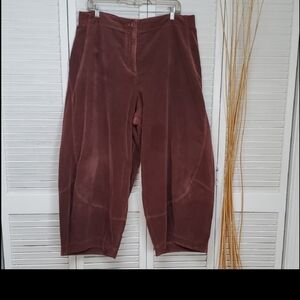 Oska Burgundy Corduroy Barrel Wide - Leg Pants